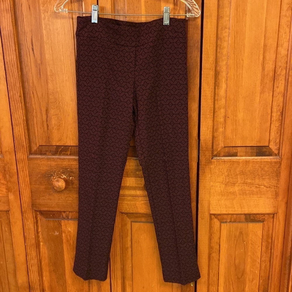 Erica Taylor Stitch Fix Jacquard Pull-on Skinny Pant Deep Burgundy Dress/Career